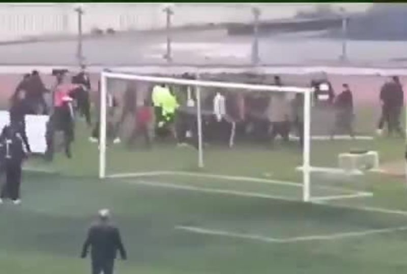Football fans invade pitch and assault referee in Syria